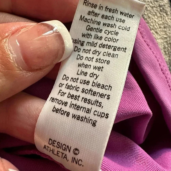 Athleta Purple Violet Cross Back Tie Athletic Halter Dress Women’s Size XS - Picture 6 of 8